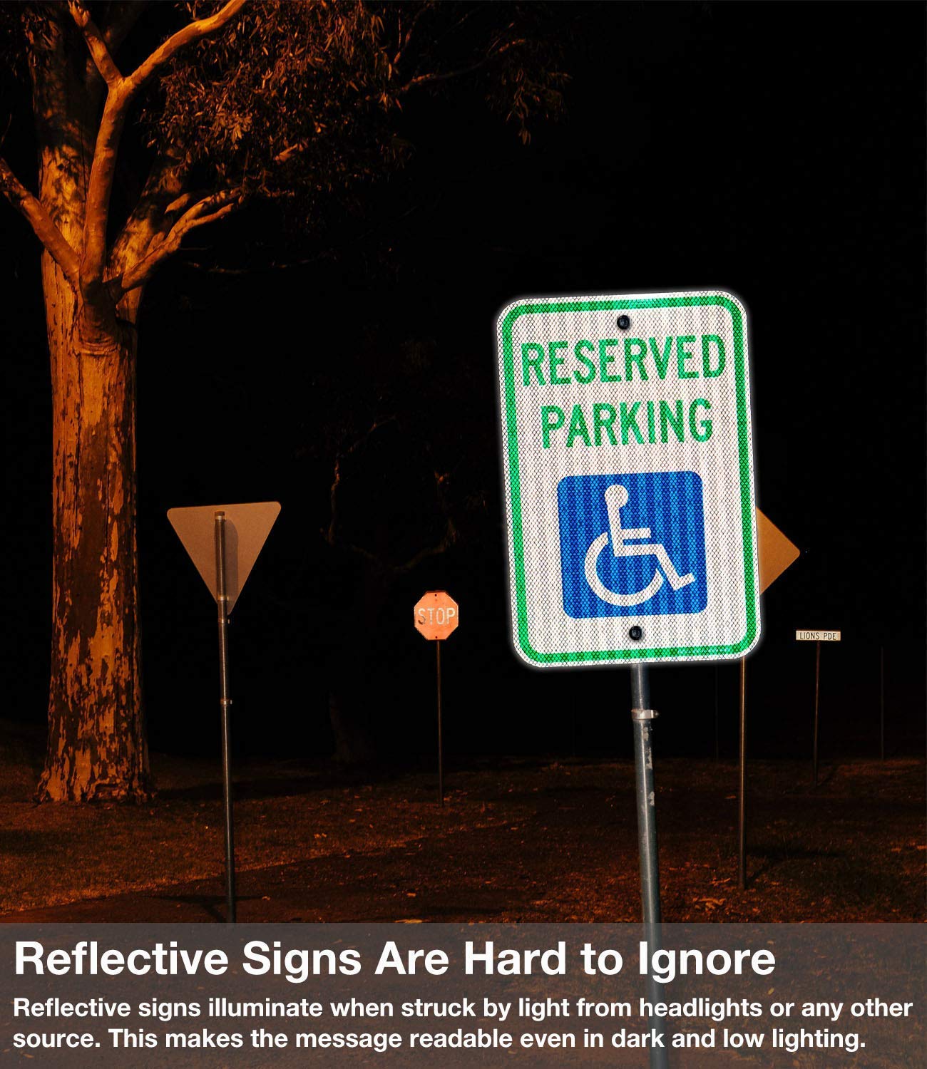 (2 Pack) Reserved Parking Sign, Handicap Parking Sign, with Picture of Wheelchair Sign, 18 x 12 Engineer Grade Reflective Sheeting Rust Free Aluminum, Weather Resistant, Waterproof, Durable Ink