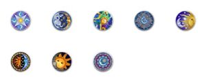set of 8 knobs - celestial stars moon sun cloud - decorative glossy ceramic cupboard cabinet pulls dresser drawer knobs