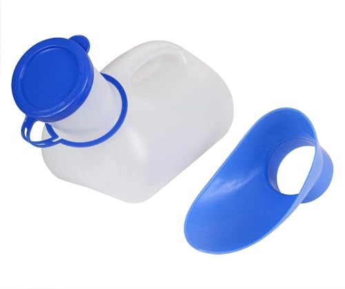 Unisex Potty Urinal for Car, Portable Urinal for Men and Women, Bedpans Pee Bottle with a Lid and Funnel, Mobile Toilet Urinal for Car, Old Man, Child and Patient for Hospital Camping Outdoor Travel