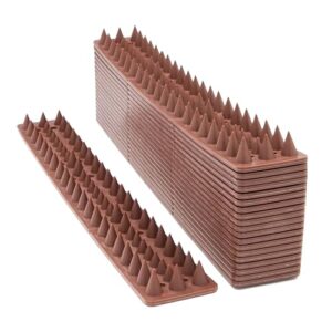 20 pack 20 ft bird spikes defender cats scare spikes, critters deterrent & control anti-climbing protect fence walls, railing, walls and roof