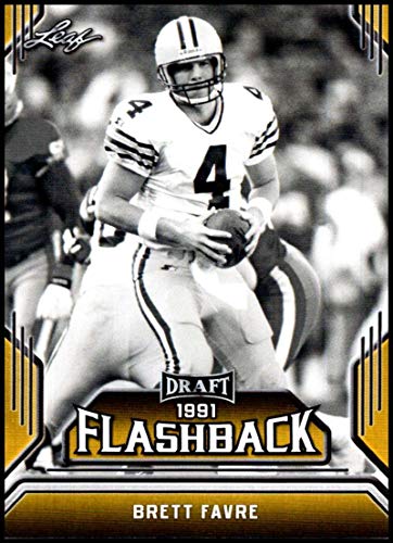 2019 Leaf Draft Flashback Gold #3 Brett Favre Green Bay Packers NFL Football Card (RC - Rookie Card) NM-MT