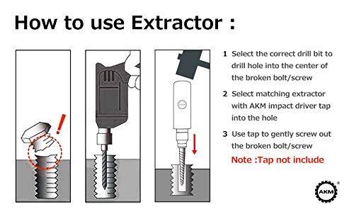 AKM 1/2" Hand Manual Reversible Impact Driver Set Extractor-12 PCS Impact Screwdriver S2 Steel Much More Durable Disengage Rusted Fasteners or Frozen Bolts