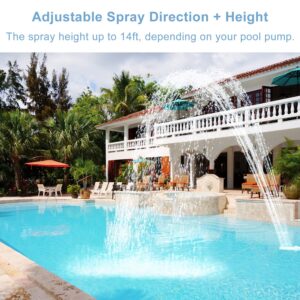 Pool Waterfall Spray Pond Fountain - Water Fun Sprinklers Above In Ground Swimming Pool Decoration, Swimming-Pool Spa Accessories, Adjustable Pool Aerator Cool Warm Water Temperatures Backyard Decor