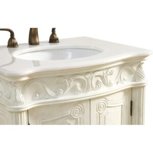 Benton Collection 27" Hayman Antique White Classic Style Old Fashioned Bathroom Vanity BC-2917W-AW-27