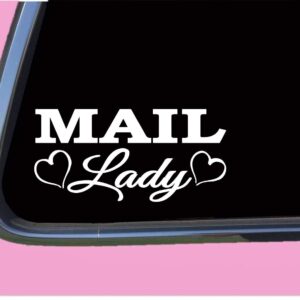 Mail Lady TP 736 8" Decal Sticker us mailman carrier frequent stops mailbox girl