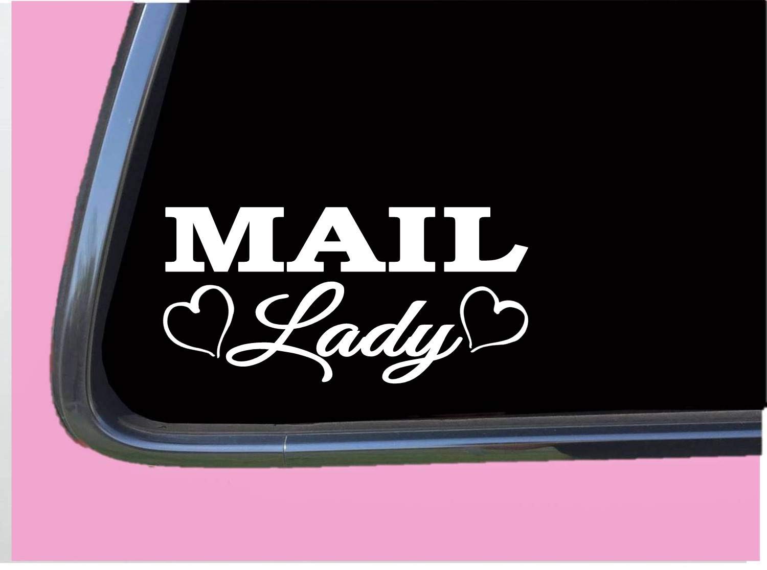 Mail Lady TP 736 8" Decal Sticker us mailman carrier frequent stops mailbox girl