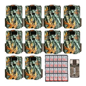browning trail cameras strike force pro x 20mp game camera (10-pack) bundle with 32gb memory cards (20-pack) and card reader (31 items)