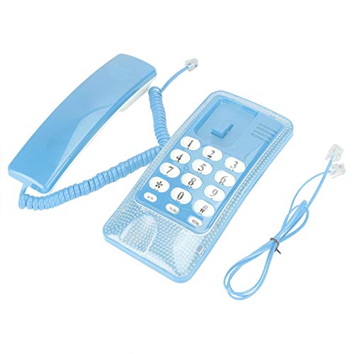 Mini Wall Phone, Retro Wall Mountable Landline Telephone with Flash Function and Call Mute Function, RJ45 Interface Powered by Telephone Line Home Phone for Hotel Family School(Blue)