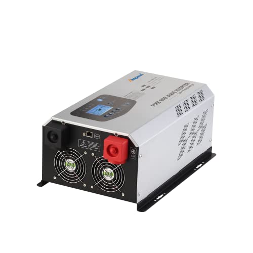 3000W Peak 9000W Pure Sine Wave Power Inverter 3000 watts Continuous DC 12V AC to 110V RV Converter with Battery AC Charger LCD Display,Low Frequency Solar Inverter