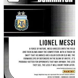 2018-19 Donruss Dominators Soccer #1 Lionel Messi Argentina Official Panini Futbol 2018/2019 Trading Card