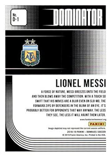 2018-19 Donruss Dominators Soccer #1 Lionel Messi Argentina Official Panini Futbol 2018/2019 Trading Card