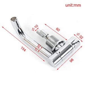 Compact Folding Faucet for RV Caravan Camper, Kitchen Solid Matel 360 Rotation Faucet w/Hoses, Cold Hot Water Mixer Faucet, Copper Silver Tap