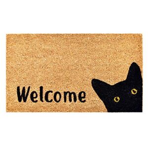 calloway mills az105001729 kitty korner doormat, 17" x 29", natural/black