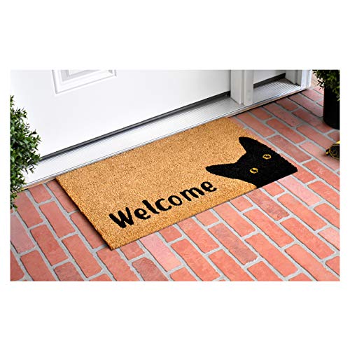 Calloway Mills AZ105001729 Kitty Korner Doormat, 17" x 29", Natural/Black