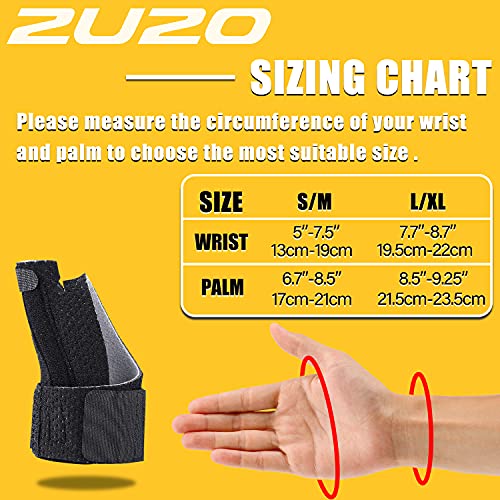 2U2O Compression Reversible Thumb & Wrist Stabilizer Splint(Improved Version) for BlackBerry Thumb, Finger, Pain Relief, Arthritis, Tendonitis, Sprained, Carpal Tunnel, Stable, S-M