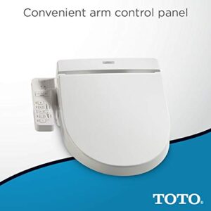 TOTO SW2033R#01 C100 Electronic Bidet Toilet Cleansing Water, Heated Seat, Deodorizer, Warm Air Dryer, and PREMIST, Round, Cotton White