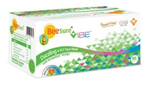 beesure vibe face masks, dazzling green (pack of 50)
