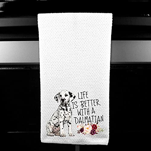 Life is Better with a Dalmatian Microfiber Kitchen Towel Gift for Animal Dog Lover