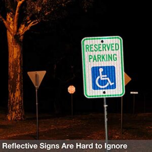 Reserved Parking Sign, Handicap Parking with Picture of Wheelchair Sign,18 x 12 Inches Engineer Grade Reflective Sheeting Rust Free Aluminum, Weather Resistant, Waterproof, Durable Ink