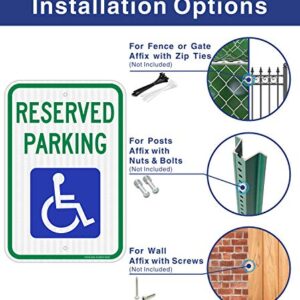 Reserved Parking Sign, Handicap Parking with Picture of Wheelchair Sign,18 x 12 Inches Engineer Grade Reflective Sheeting Rust Free Aluminum, Weather Resistant, Waterproof, Durable Ink