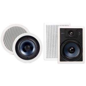 polk audio rc85i sound ceiling mount speakers, white & polk audio rc80i ceiling mount speakers, white