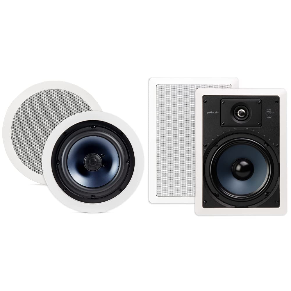 Polk Audio RC85i Sound Ceiling Mount Speakers, White & Polk Audio RC80i Ceiling Mount Speakers, White