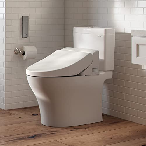 TOTO SW2043R#01 C200 Electronic Bidet Toilet Cleansing Water, Heated Seat, Deodorizer, Warm Air Dryer, and PREMIST, Round, Cotton White