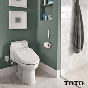 TOTO SW2043R#01 C200 Electronic Bidet Toilet Cleansing Water, Heated Seat, Deodorizer, Warm Air Dryer, and PREMIST, Round, Cotton White