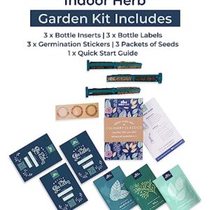 Herb Garden Kit Indoor - Grow Fresh Herbs Plants Hydroponically Indoors with this unique Window Garden Kit - Bottle Stopper Gardening Kit - Kitchen Windowsill Planter Grow Live Herbs At Home from Seed