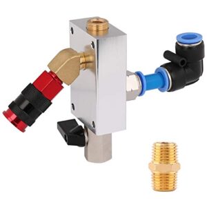 hromee compressed air outlet kit for 1/2-inch tubing system with 1/4-inch npt outlet port, air push to connect outlet block set with elbow npt straight and universal coupler
