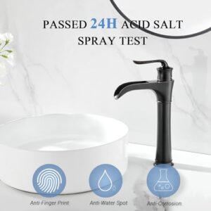 Farmhouse Waterfall Bathroom Faucet for Vessel Sink Single Hole Bowl Mixer Tap, MYHB Oil Rubbed Bronze SH8012H