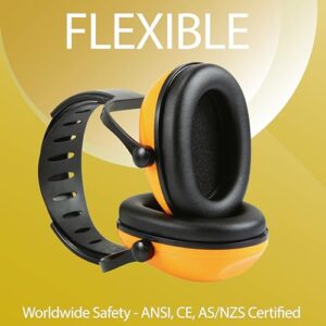 Amplim Hearing Protection Earmuff for Toddlers Kids Teens Adults - American ANSI, European CE, and Australian Standards Certified - Radiant