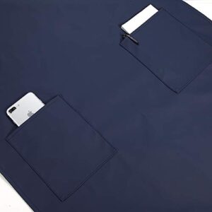 Waterproof Rubber Vinyl Apron W/ 2 Pockets - Lab Apron for DishWashing,Grooming Blue
