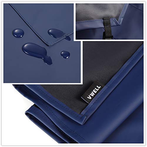 Waterproof Rubber Vinyl Apron W/ 2 Pockets - Lab Apron for DishWashing,Grooming Blue