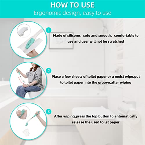 wefaner Toilet Aids Wiping Long Reach Comfort Wipe Wand Bottom Buddy Toilet Self Tissue Aids for Toileting, Self Help Wipe Butt for Fat People，Limited Mobility,Elderly, Pregnancy