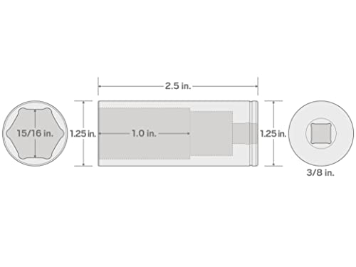 TEKTON 3/8 Inch Drive x 15/16 Inch Deep 6-Point Socket | SHD13024