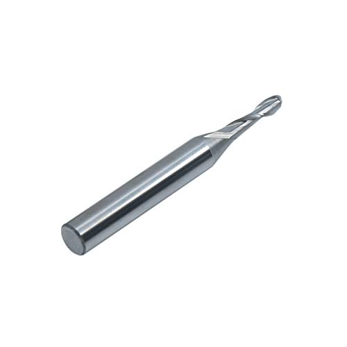 PANHAM 1/8 Ball Nose Up-Cut 2 Flute Spiral Bit CNC Router Bit Solid Carbide 1/4 Shank,D 1/8" X CH 1/2" X SHK 1/4" X L 2"