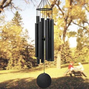 astarin large wind chimes for outside(38 inch), sympathy wind chimes outdoor clearance with 8 aluminum tuned black tubes, memorial wind chimes gift decoration for home, garden,patio,backyard.