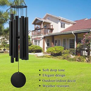 ASTARIN Large Wind Chimes for Outside(38 inch), Sympathy Wind Chimes Outdoor Clearance with 8 Aluminum Tuned Black Tubes, Memorial Wind Chimes Gift Decoration for Home, Garden,Patio,Backyard.