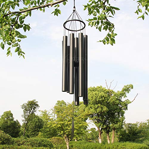 ASTARIN Large Wind Chimes for Outside(38 inch), Sympathy Wind Chimes Outdoor Clearance with 8 Aluminum Tuned Black Tubes, Memorial Wind Chimes Gift Decoration for Home, Garden,Patio,Backyard.