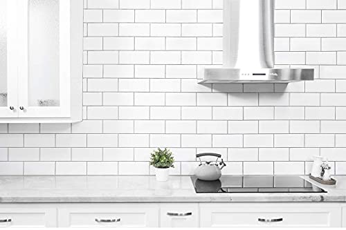 STICKGOO 10-Sheet Peel and Stick Subway Tile, Stick on Tiles Backsplash for Kitchen & Bathroom in White (Thicker Design)