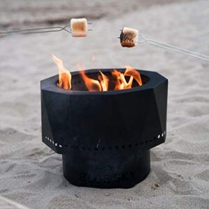 Blue Sky Outdoor Living Ridge Portable Fire Pit, Portable Smokeless Fire Pit with Carrying Bag, Black