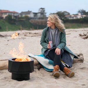 Blue Sky Outdoor Living Ridge Portable Fire Pit, Portable Smokeless Fire Pit with Carrying Bag, Black