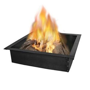 Blue Sky Outdoor Living PCFF3636 36" Fire Ring with Porcelain Coated Finish Self-Assembled Square Bonfire Liner, Black