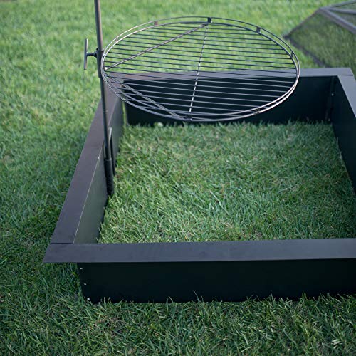 Blue Sky Outdoor Living PCFF3636 36" Fire Ring with Porcelain Coated Finish Self-Assembled Square Bonfire Liner, Black