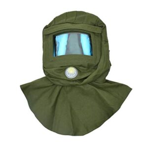 eyourlife sand blasting hood cap, shawl cap sandblaster mask anti wind/sandblaster tools dust protective face mask, canvas (green)