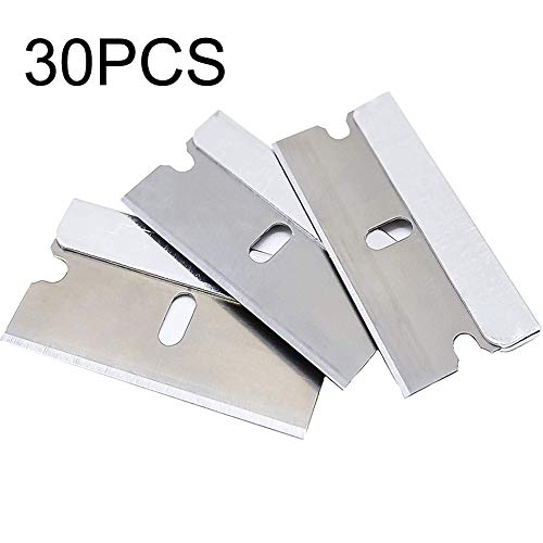 2PCS Razor Blade Scraper Glass Cooktop Scraper & Paint Scraper, Window Decal, Car Sticker and Glue Remover Razor Holder with 30 Extra Razor Blades