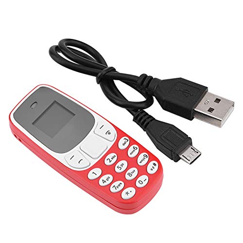 Mini Mobile Phone,Small Dual Card Dual Standby GSM Bluetooth Cell Phone with Built-in Voice Changer,MP3 / MP4 Music Player,Large Removable Battery,Red