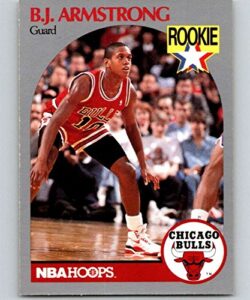 1990-91 hoops basketball #60 b.j. armstrong rc rookie card chicago bulls