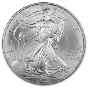 2003 - american silver eagle .999 fine silver with our certificate of authenticity dollar uncirculated us mint